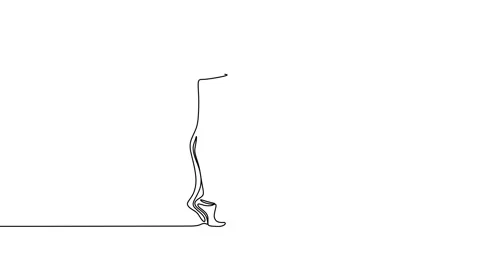 Continuous drawing line art of couple romantic with black line and white back Stock Footage 169526692