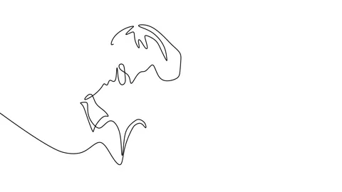 Continuous drawing line art of couple romantic with black line and white back Stock Footage 169527390