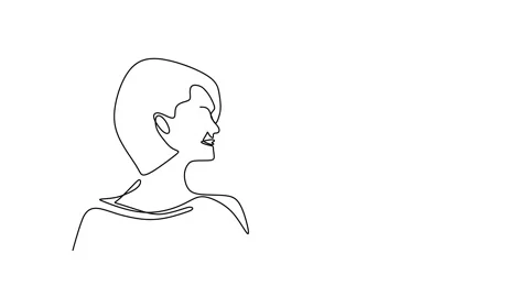 Continuous drawing line art of couple romantic with black line and white back Stock Footage 169528171