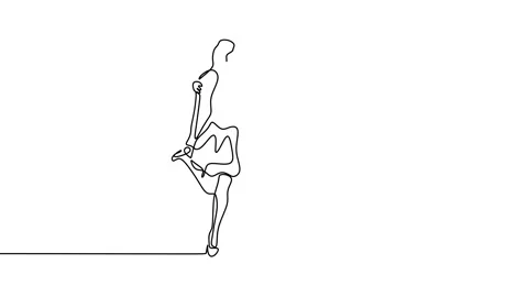 Continuous drawing line art of couple romantic kiss with black line and white Stock Footage 169528487