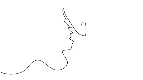 Continuous drawing line art of dove with black line and white background. One Stock Footage 169518007