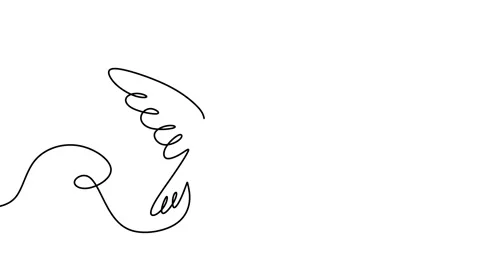 Continuous drawing line art of dove with black line and white background. One Stock Footage 169518079