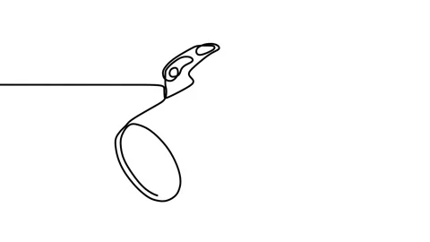 Continuous drawing line art of DSLR Camera with black line and white backgrou Stock Footage 169505870