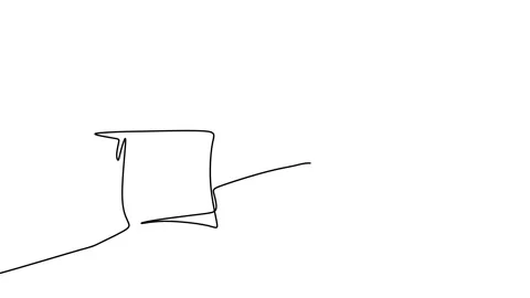 Continuous drawing line art of hand with black line and white background. One Stock Footage 169519437