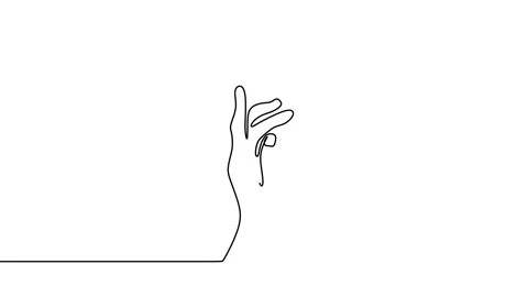 Continuous drawing line art of hand with black line and white background. One Stock Footage 169519440