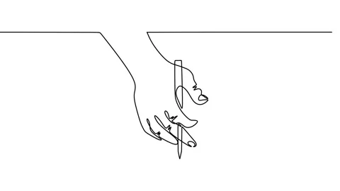 Continuous drawing line art of handwriting with black line and white backgrou Stock Footage 169501602