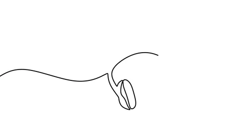 Continuous drawing line art of headphone with black line and white background Stock Footage 169529329