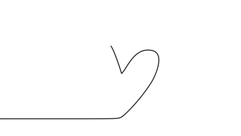 Continuous drawing line art of love symbol with black line and white backgrou Stock Footage 157056199