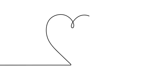 Continuous drawing line art of love symbol with black line and white backgrou Stock Footage 169520273