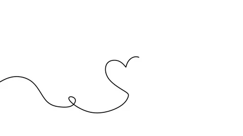 Continuous drawing line art of love symbol with black line and white backgrou Stock Footage 169520277