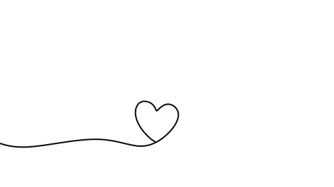 Continuous drawing line art of love symbol with black line and white backgrou Stock Footage 169520503