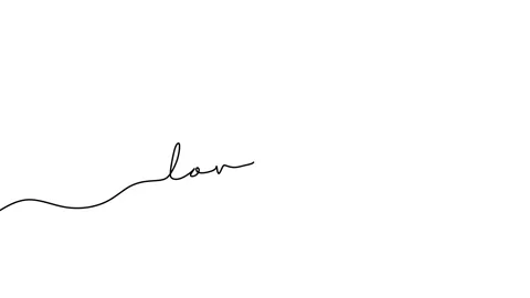Continuous drawing line art of love you word with black line and white backgr Stock Footage 169521918