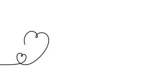 Continuous drawing line art of love symbol with black line and white backgrou Stock Footage 169522814
