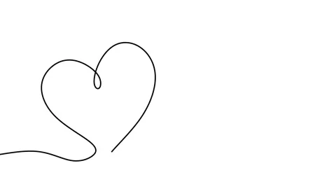 Continuous drawing line art of love symbol with black line and white backgrou Vidéo 169522981