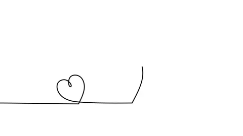 Continuous drawing line art of love symbol with black line and white backgrou Stock Footage 169523140