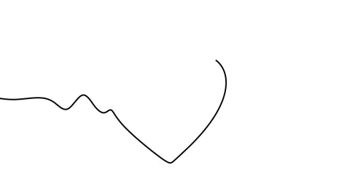 Continuous drawing line art of love symbol with black line and white backgrou Stock Footage 169523245