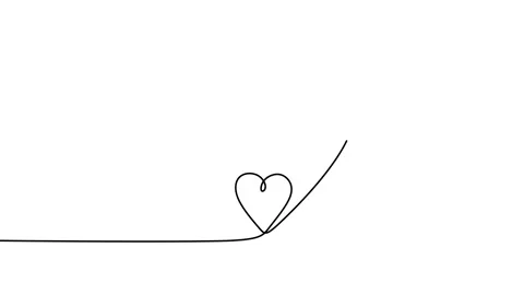 Continuous drawing line art of love symbol with black line and white backgrou Stock Footage 169523741