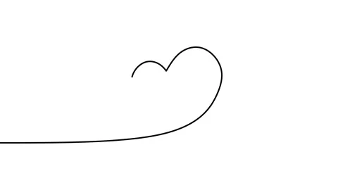 Continuous drawing line art of love symbol with black line and white backgrou Stock Footage 169523993