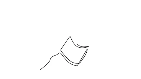 Continuous drawing line art of mini love with black line and white background Stock Footage 169521062