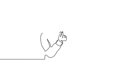 Continuous drawing line art of mini love with black line and white background Stock Footage 169521461