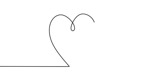 Continuous drawing line art of mini love with black line and white background Stock Footage 169524216