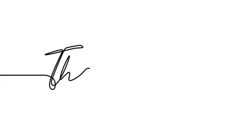 Continuous drawing line art of thank you word with black line and white backg Stock Footage 169522344
