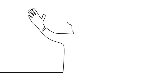 Continuous drawing line art of VR box with black line and white background. O Stock Footage 169531003