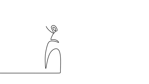 Continuous drawing line art of VR box with black line and white background. O Stock Footage 169531571