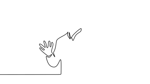 Continuous drawing line art of VR box with black line and white background. O Stock Footage 169532022