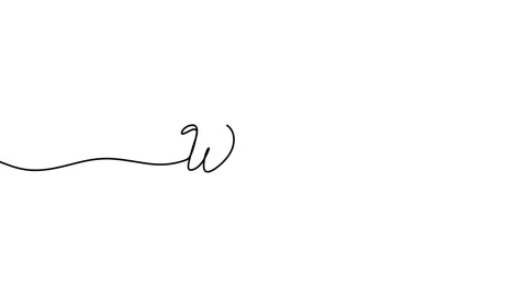 Continuous drawing line art of welcome word with black line and white backgro Stock Footage 169522399