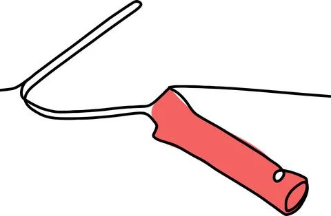 Continuous drawing line of roller handle Illustration