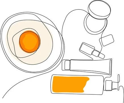 Continuous drawing of one line of top view of ingredients Illustrazione stock