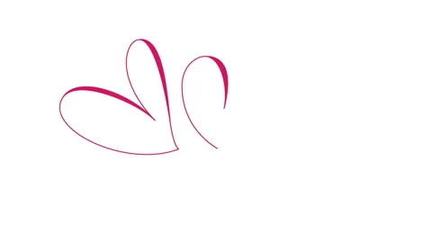 Continuous drawing two hearts on white background Stock Footage 170047945