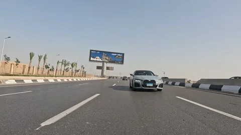 Continuous Drive Around Cairo Ring Road Observing the Movement of the Mega City Stock-Footage 329836976