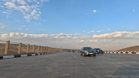 Continuous Drive Around Cairo Ring Road Watching the Capital Move All Around You Stock Footage 330075556