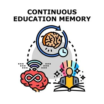 Continuous education developing memory and learning process Illustrazione stock