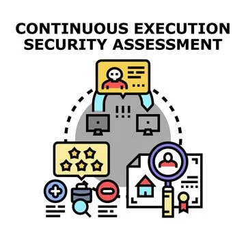 Continuous execution security assessment concept vector illustration イラスト素材