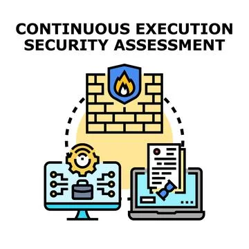 Continuous execution security assessment concept vector icon 스톡 일러스트