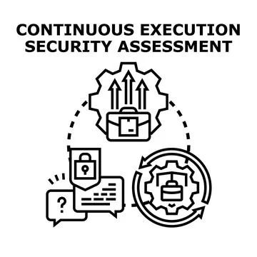 Continuous execution security assessment process vector イラスト素材