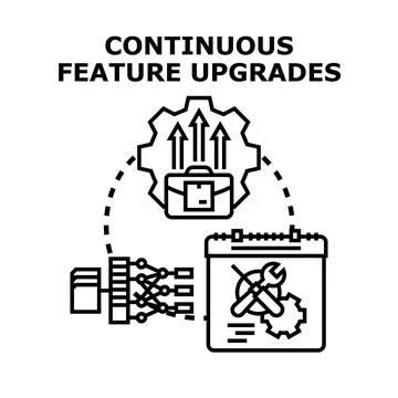 Continuous feature upgrades for business development process 스톡 일러스트