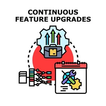 Continuous feature upgrades for business development process Stock Illustration