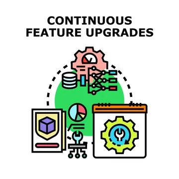 Continuous feature upgrades development cycle concept Illustration