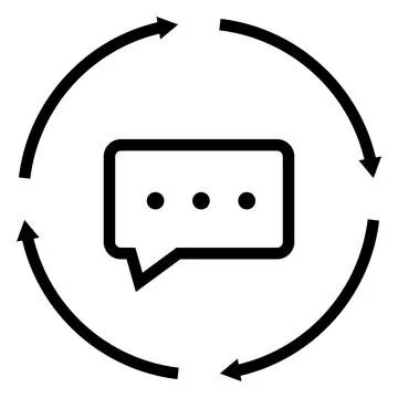 Continuous feedback icon. Feedback loop sign. Feedback process loop symbol. Illustration