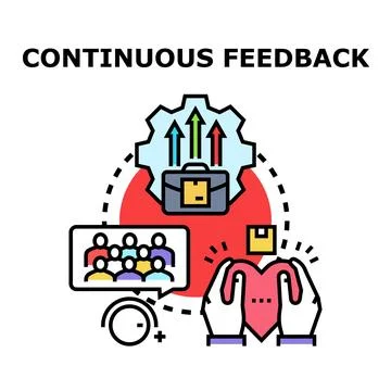 Continuous feedback loop improving business process efficiency Stock Illustration