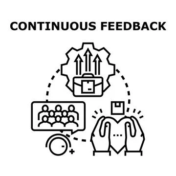 Continuous feedback loop improving business process efficiency Stock Illustration