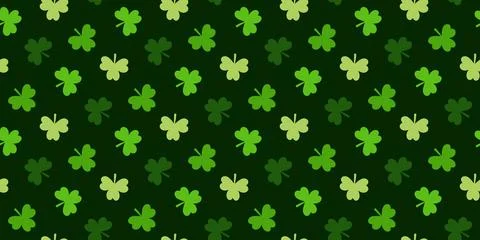 Continuous field of clover leaves Stock Illustration