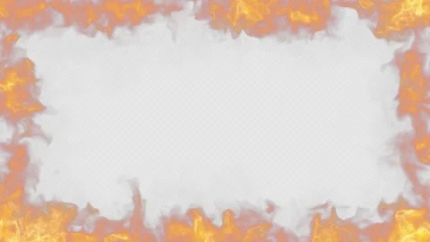 Continuous Fire Frame Slow Motion Effect With Transparent Background Alpha Stock Footage 334570300