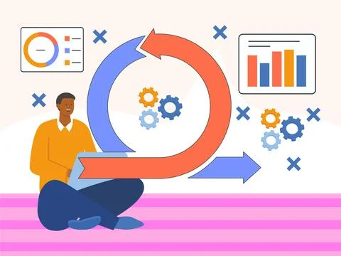 Continuous Flow Concept Illustration Style Stock Illustration