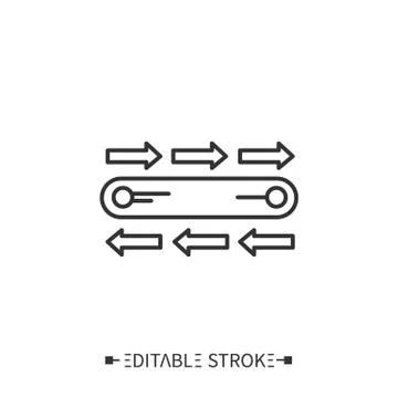 Continuous flow line icon. Editable illustration Stock Illustration