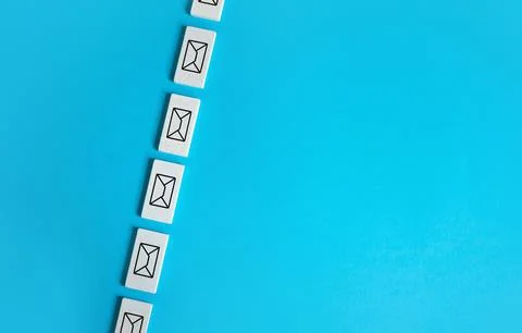 Continuous flow of mail and correspondence. incoming email messages. Referr.. Stock Photos